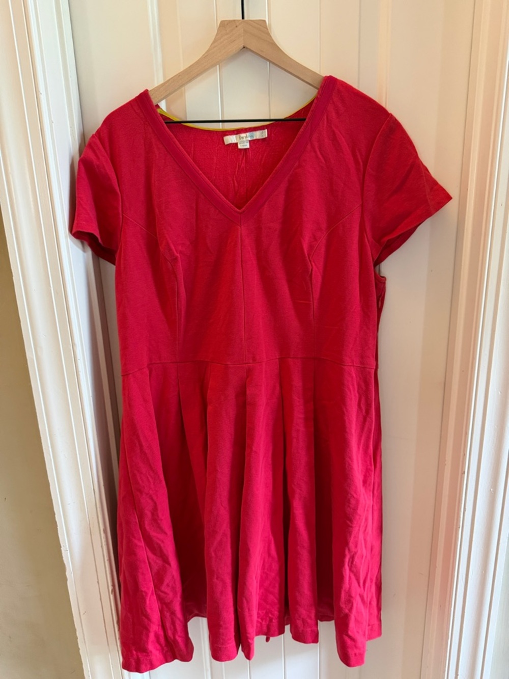 Boden hot pink fit and flare dress